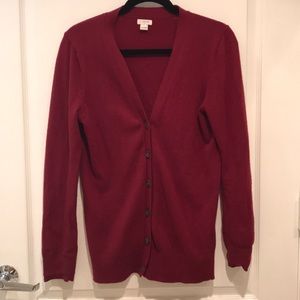 J. Crew maroon cardigan